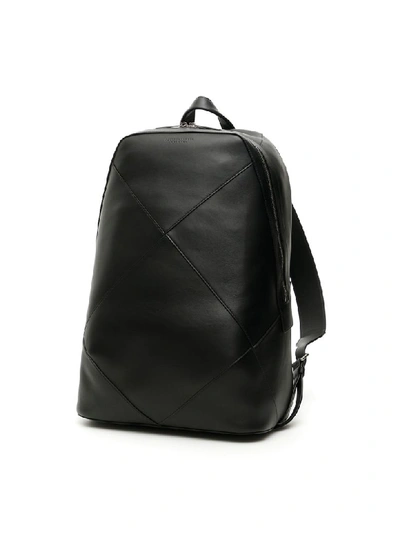 Bottega Veneta Intrecciato Panelled Leather Backpack In Nero