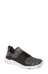 Apl Athletic Propulsion Labs Techloom Bliss Knit Running Shoe In Black/ White/ Melange