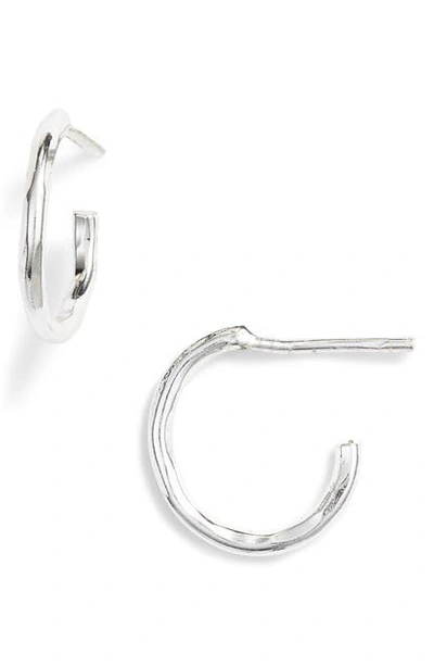 Argento Vivo Hammered Hoop Earrings In Silver
