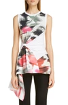 ALEXANDER MCQUEEN KNOT DETAIL ROSE PRINT TANK,589819QLAAI