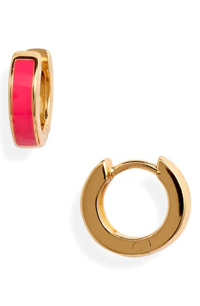 Argento Vivo Huggie Hoop Earrings In Gold/ Hot Pink