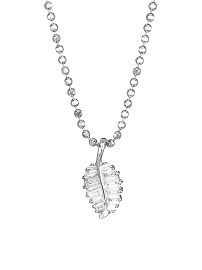 Anita Ko Women's 18k White Gold & Diamond Small Palm Leaf Pendant Necklace