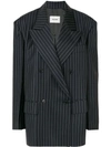 WE11 DONE STRIPED DOUBLE BREASTED BLAZER