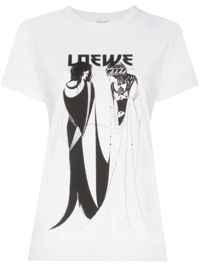 Loewe Aubrey Beardsley-print Jersey T-shirt In White