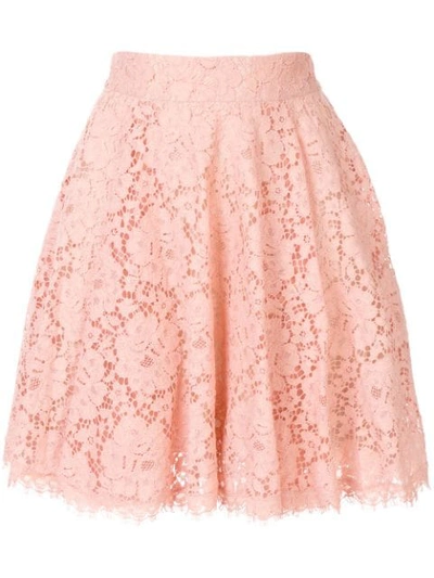 Dolce & Gabbana Short Cordonetto Lace Skirt In Pink
