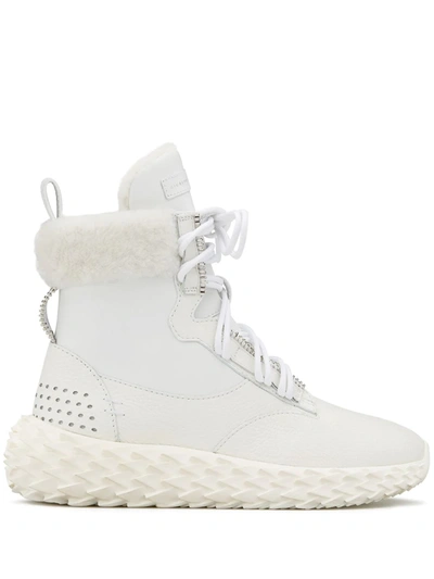 Giuseppe Zanotti Urchin High-top Lace-up Sneakers In White