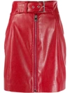 MSGM BELTED ZIP-FRONT MINI SKIRT