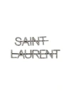 SAINT LAURENT SAINT LAURENT EMBELLISHED LOGO HAIR CLIPS - 银色