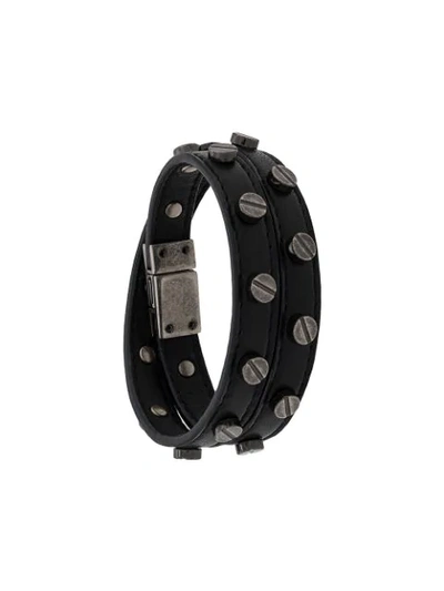 Saint Laurent Nail Stud Wrap Bracelet - 黑色 In Black
