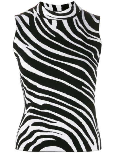 Versace Sleeveless Zebra Top - 黑色 In Black