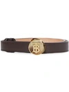 BURBERRY MONOGRAM MOTIF LEATHER BELT