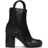 Random Identities Leather Handle Booties With Vibram Sole 8cm In Black