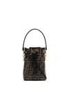 Fendi Mini Mon Tresor Ff Logo Bag In Brown