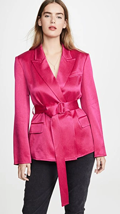 Adeam Belted Tailored Jacket In Fuchsia