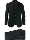 Caruso Pin Tuck Two Piece Suit In 0120 Dark Navy