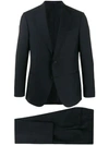 Caruso Pin Tuck Two Piece Suit In Blue