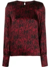 FEDERICA TOSI FEDERICA TOSI BUTTERFLY PRINT BLOUSE - 黑色