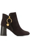 SEE BY CHLOÉ SEE BY CHLOÉ HIGH HEEL ANKLE BOOTS - 棕色