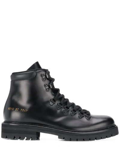 Common Projects Hiking Boot Combat Boots In Black Leather