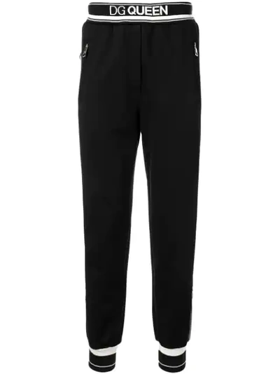 Dolce & Gabbana Dolce And Gabbana Black Dg Queen Track Trousers