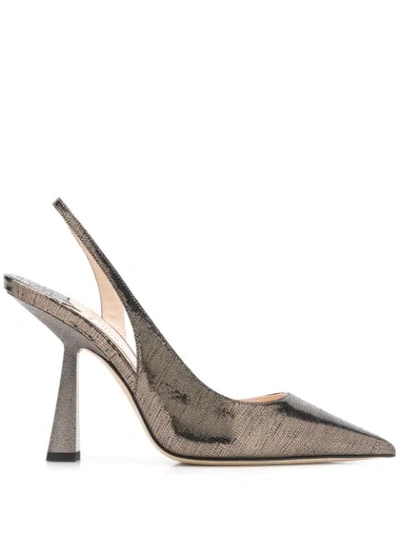 Jimmy Choo Fetto 100 Pumps - 银色 In Anthracite