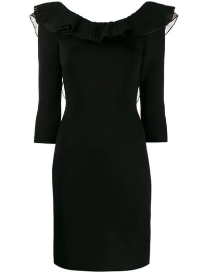 Antonino Valenti Ruffle Trimmed Dress In Black