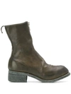 Guidi Zip Front Ankle Boots In Green