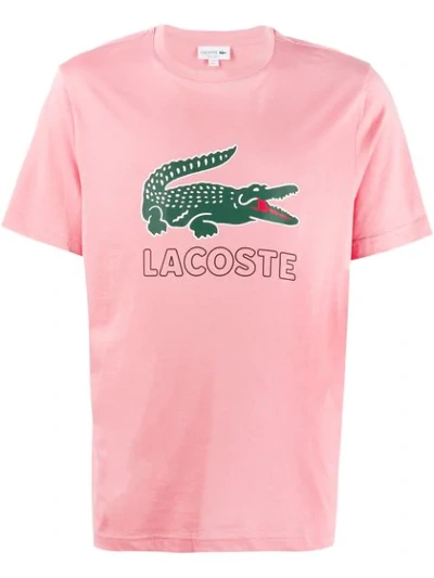 Lacoste Printed T-shirt In Pink