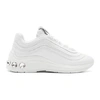 Miu Miu Crystal-embellished Patent-leather Platform Sneakers In White
