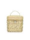 POOLSIDE WOMEN'S THE ASHLEIGH EMBELLISHED STRAW CANTEEN BAG,0400011478522