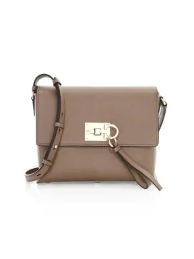 Ferragamo Women's Leather Cross-body Messenger Shoulder Bag Studio In Beige