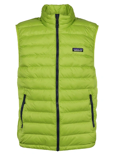 Patagonia Windproof & Water Resistant 800 Fill Power Down Quilted Vest In Green