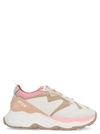 Msgm Attack White Suede And Tech Mesh Sneakers In Multicolor