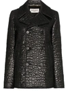 SAINT LAURENT SAINT LAURENT WOMEN'S BLACK ACRYLIC COAT,534536Y208O1000 34