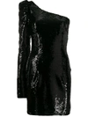 AMEN BLACK POLYESTER DRESS,AMW19427009
