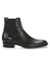 Saint Laurent Wyatt Leather Chelsea Boots In Black