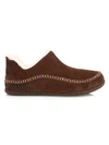 Sorel Manawan Ii Faux Fur-lined Suede Slipper Shoes In Tobacco