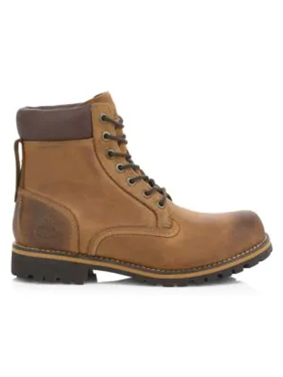 Timberland Boot Company Rugged Waterproof Leather Combat Boots In Brown