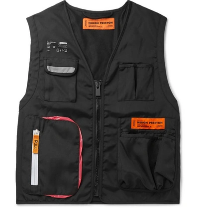 Pre-owned Heron Preston Reflective Gilet Vest Black