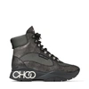 JIMMY CHOO INCA/F Anthracite Crosta Suede and Technical Mesh Trainers,INCAFIDT
