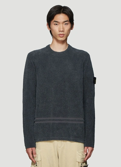 Stone Island Textured Knit Sweater In Grey