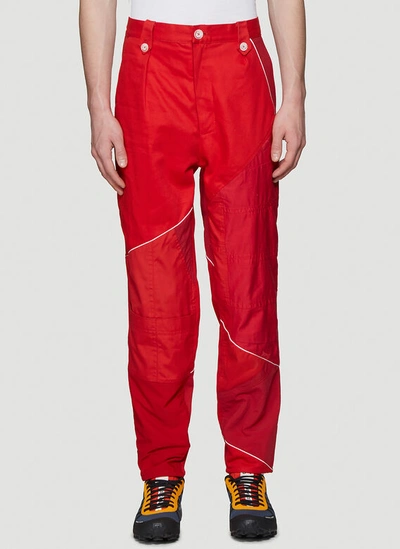 Ahluwalia Studio Panelled Trousers In Red
