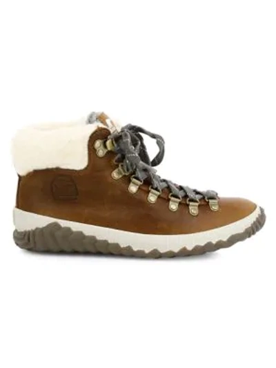 Sorel Out N About Plus Conquest Faux Fur Hiking Boots In Beige