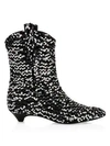 LAURENCE DACADE Vanessa Sequin-Trimmed Leather Western Boots