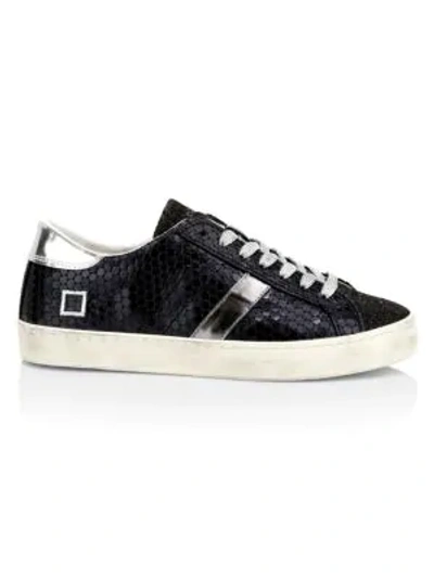 Date Black Leather Sneakers