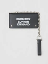 BURBERRY Logo Print Leather Wallet with Detachable Strap