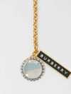 BURBERRY Bottle Cap and Logo Tag Gold-plated Chain Necklace