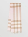 Burberry Check Pattern Cashmere Scarf In Alabaster Pink