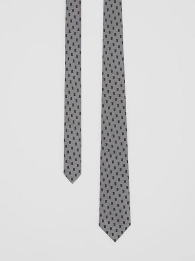 Burberry Classic Cut Monogram Silk Jacquard Tie In Mid Grey