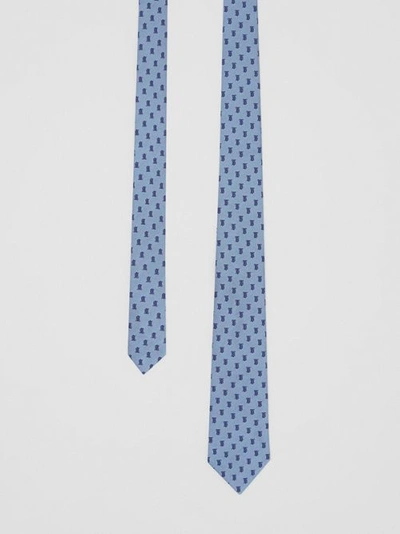 Burberry Classic Cut Monogram Silk Jacquard Tie In Pale Blue